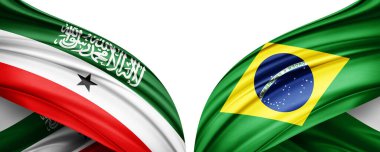 Somaliland ve Brezilya ipek-3D resim bayrağı