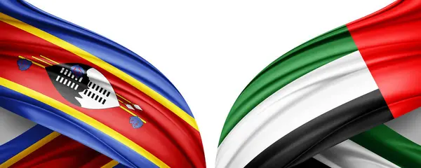 stock image Swaziland and united arab emirates flag of silk-3D illustration