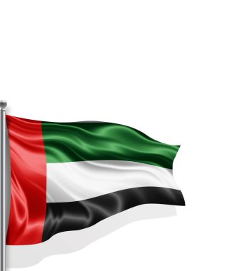 Birleşik Arap Emirlikleri ipek 3D illüstrasyon bayrağı