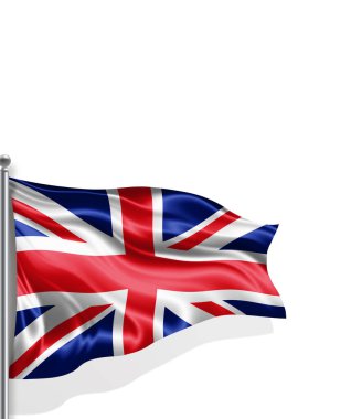 United Kingdom flag of silk-3D illustration