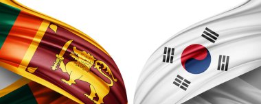 Sri Lanka ve ipek-3D resimli Güney Kore bayrağı