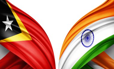  Doğu Timor bayrağı ve ipek 3D resimli Hindistan bayrağı