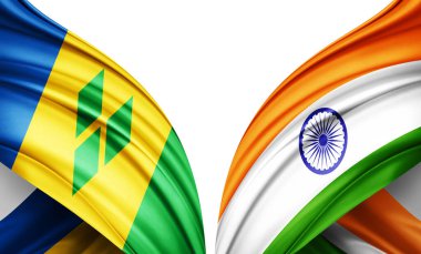  Saint Vincent bayrağı ve ipek-3D resimli Hindistan bayrağı