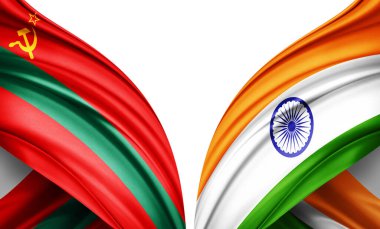 Transnistria bayrağı ve ipekten yapılmış Hindistan bayrağı