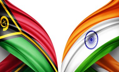  Vanuatu bayrağı ve ipek 3D resimli Hindistan bayrağı