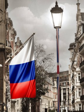 Londra şehri, İngiltere, Rusya ipeği - 3D illüstrasyon