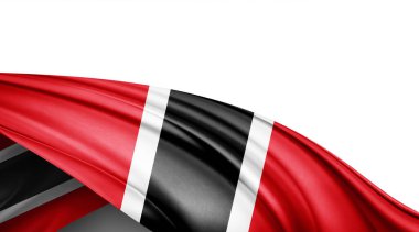 Beyaz arkaplanda ipeğin Tobago bayrağı, 3 boyutlu illüstrasyon