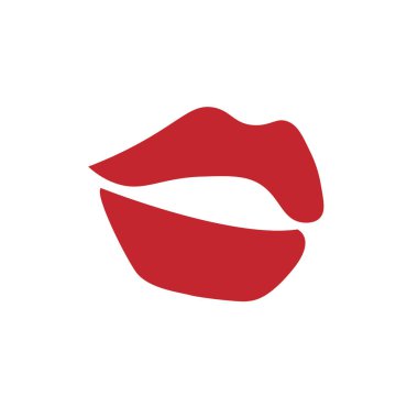 Kadınların güzellik logo kırmızı dudaklar.