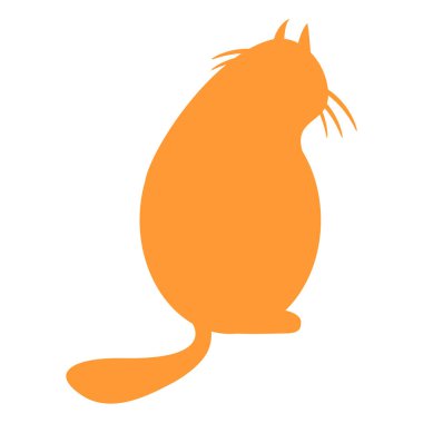 Cat orange silhouette back view