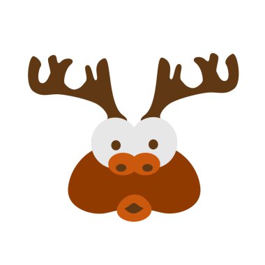 deer flat vector isolated icon.