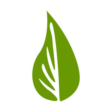 Yeşil yapraklı ekoloji doğa element ikonu logoları