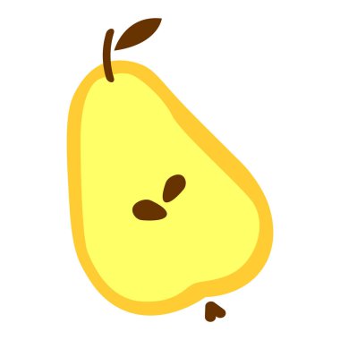 Yeşil yapraklı taze sarı armut. Armut meyvesi beyaz arkaplanda izole.