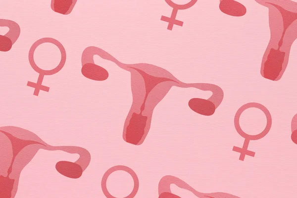 Model Macicy Samicy Różowym Tle Wzór Koncepcja Zdrowia Kobiet Raka — Zdjęcie stockowe