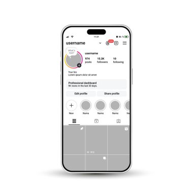 Instagram sosyal medya şablonu, yeni güncelleme Instagram kullanıcı sayfası