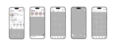 Instagram sosyal medya şablonu, yeni güncelleme Instagram kullanıcı sayfası, makara, öykü, makara