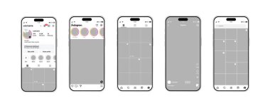 Model sosyal medya şablonu, yeni güncelleme Instagram kullanıcı sayfası, gönderme maketi, makara, hikaye