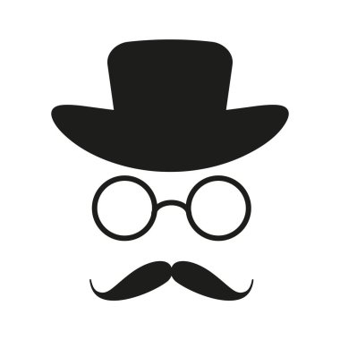 Şapka gözlüklü ve bıyıklı görünmez adam - afiş için resim, baskı