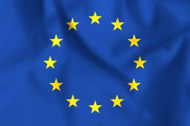 Avrupa Birliği bayrağı yaklaşıyor. soyut mavi arkaplan