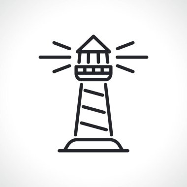 Deniz feneri ince çizgi simgesi görüntüsü izole edildi