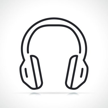 Kulaklık tasviri ince çizgi simgesi izole edildi