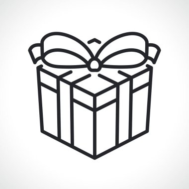 Hediye kutusu veya şimdiki simgenin çizimi