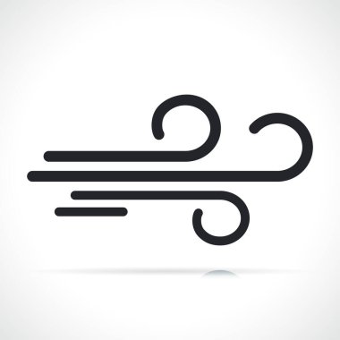 Rüzgar simgesi beyaz arka plan üzerinde gösterimi