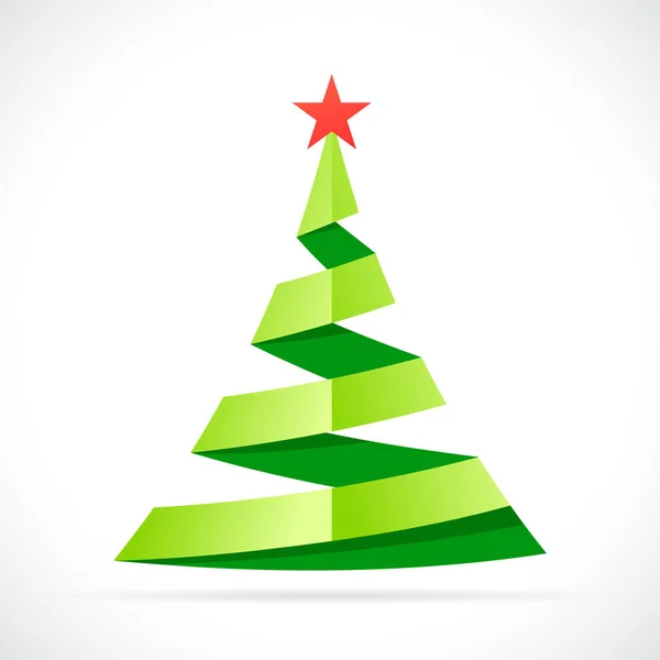 リボンコンセプトのクリスマスツリーのイラスト ストックベクター