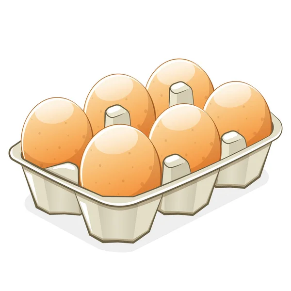 Ilustração Caixa Ovos Sobre Fundo Branco Gráficos Vetores