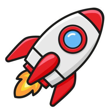 Illustration of rocket or space ship cartoon clipart