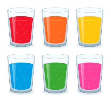 Soda ya da şurup cam setinin çizimi