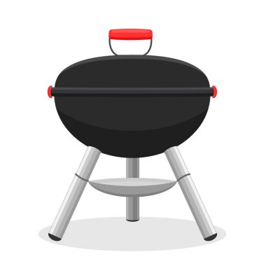 Beyaz arkaplanda düz barbekü tasviri