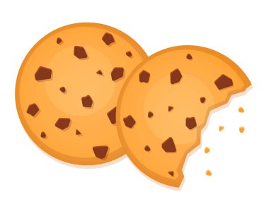 Kurabiyelerin düz tasarım tasarımı izole çizgi film