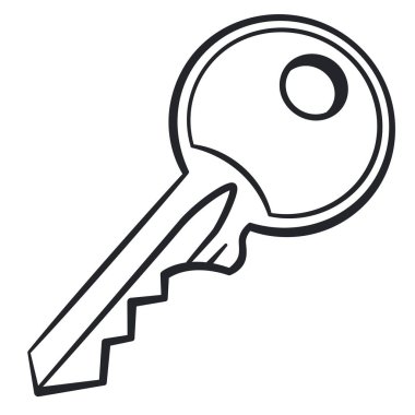 Kapı anahtarının resmi siyah ve beyaz