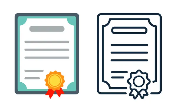 Illustration Certificate Diploma Isolated Icons — ストックベクタ