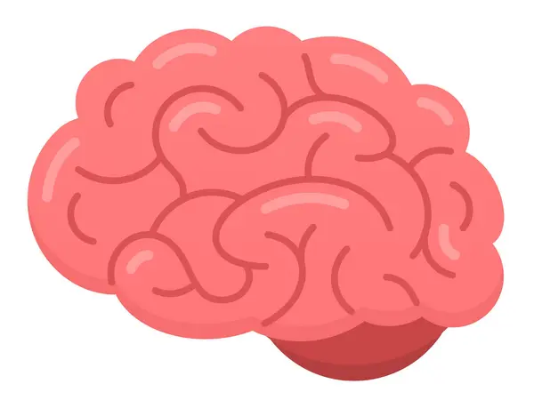 Illustration Pink Brain Flat Design Isolated — стоковый вектор
