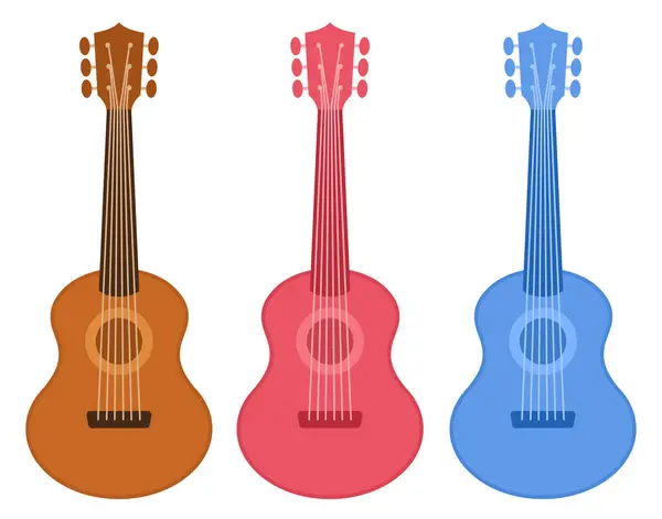 Illustration Guitar Flat Design Isolated Cartoon — Stockvector