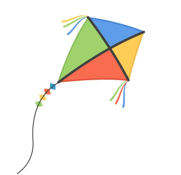 Illustration Kite Flat Design Isolated Cartoon — Stock Vector