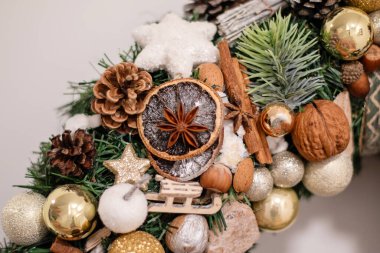 Soyut bulanık noel dekorasyonu geçmişi. Boşluğu kopyala.