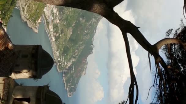Ravello Penhasco Cidade Costa Amalfitana Itália Panorama Vertical Imagens Vídeo — Vídeo de Stock