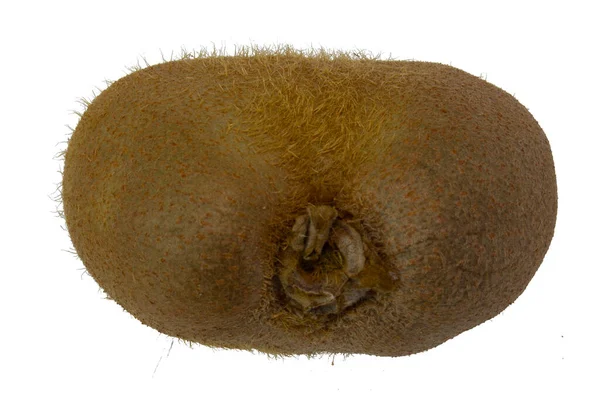Kiwi Stříhá Cestu Zralé Celé Ovoce Izolované Bílém Pozadí Výstřižkem — Stock fotografie