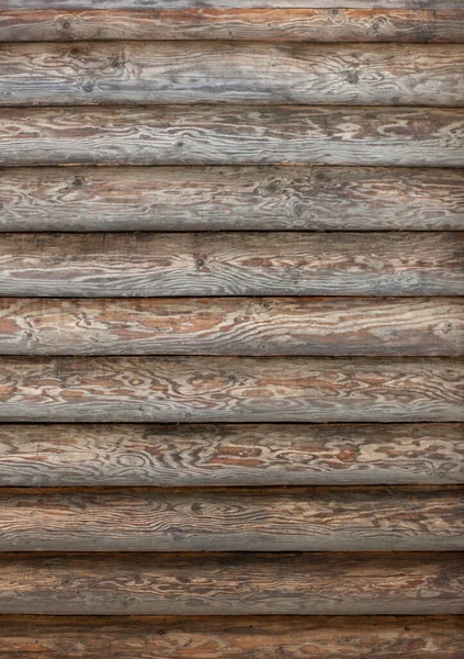 Ξύλινο Φόντο Από Στρογγυλή Μπάρα Του Τοίχου Του Σπιτιού — Φωτογραφία Αρχείου