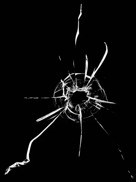 銃撃戦でガラスを割った 壊れた窓の質感 — ストック写真