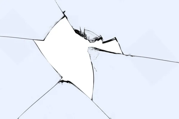 Broken Window Cracks Pieces Sharp Glass Cracked Texture Design — Stock Photo, Image