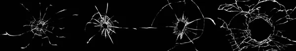 Σετ Από Σπασμένο Και Σπασμένο Γυαλί Μαύρο Φόντο Αφηρημένο Κολάζ — Φωτογραφία Αρχείου