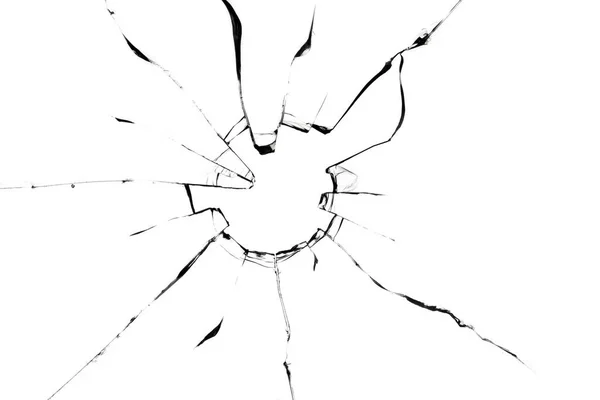 Текстура Тріщин Розбитого Скла Білому Тлі Ефект Розбитого Вікна Дизайну — стокове фото