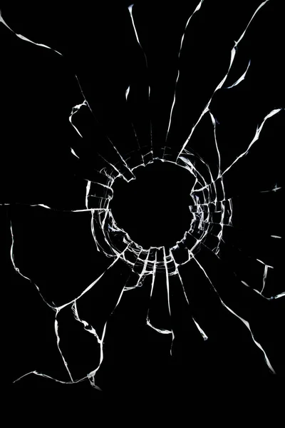 黒の背景に割れた壊れたガラス 高解像度のフォトアート抽象テクスチャオブジェクトのデザイン — ストック写真