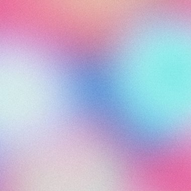 Pembe, mavi ve mor renklerin pürüzsüz karışımı ve tahıl dokusu efektiyle soyut bulanık gradyan ağ arkaplan