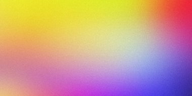 Arkaplanda kumlu bir eğim yaratan sarı, pembe ve mor renklerin karışımı var.