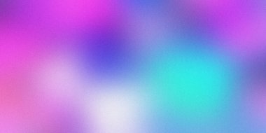 Mor, mavi ve turkuaz renkleri harmanlayan tanecikli bir gradyan içeren soyut arkaplan