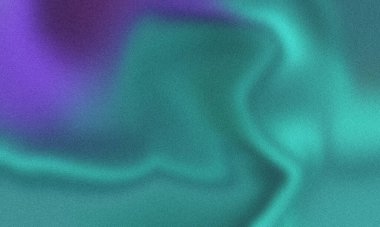 Turkuaz ve mor eğimli soyut arkaplan tahıl dokusu ve dalgalı dalga deseni